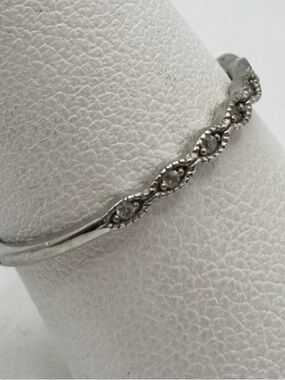 IBB Sterling Silver 925 Cz Accent Band Ring 8  ( 1.5 mm wide)